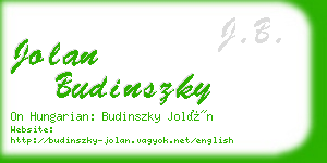 jolan budinszky business card